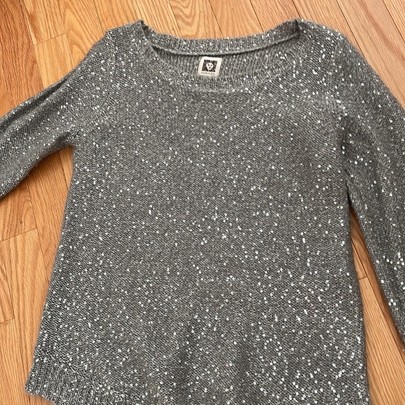 🎁ANNE Klein  grey sweater with sequins - Picture 2 of 7